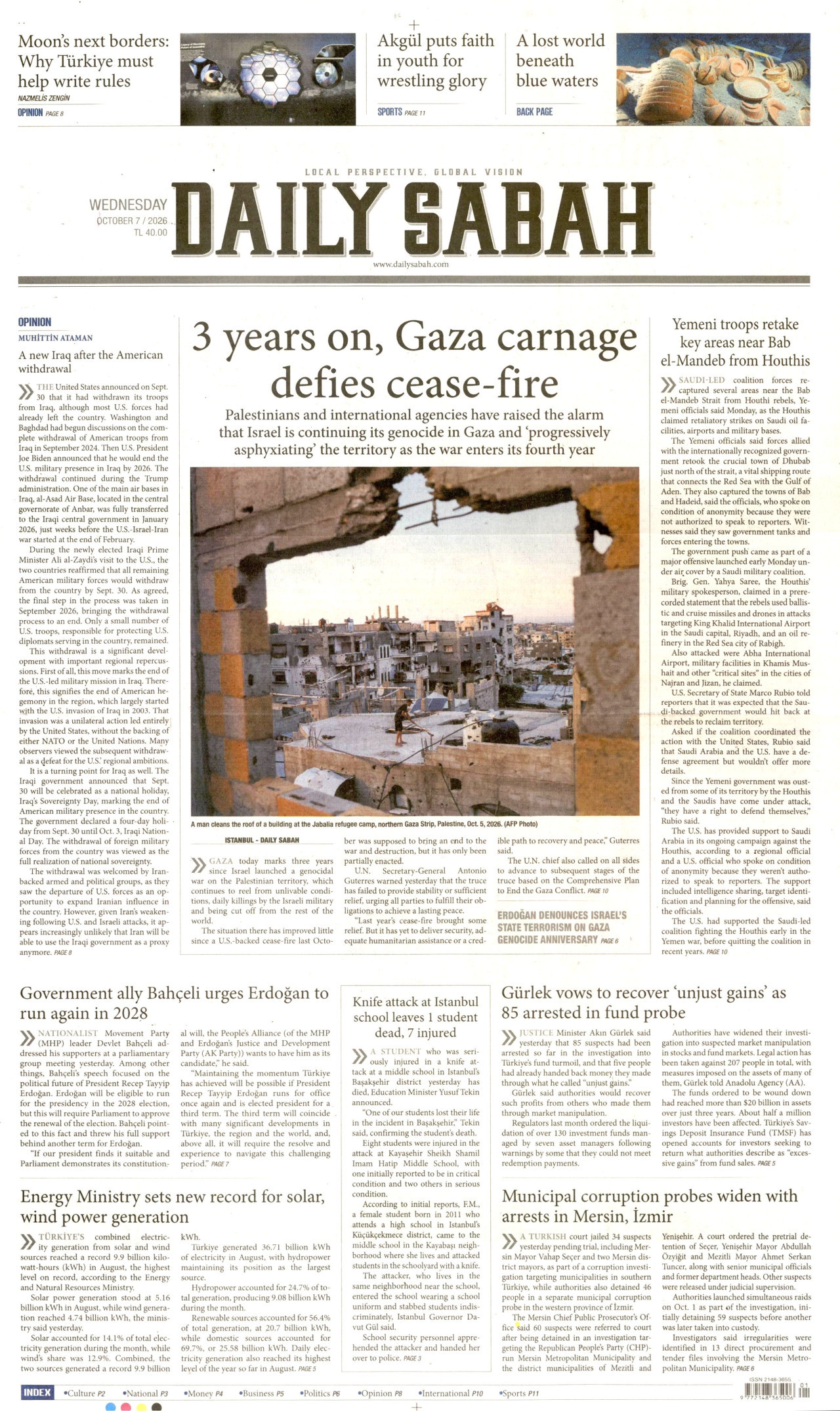 Daily Sabah Gazetesi gazetesi manşeti