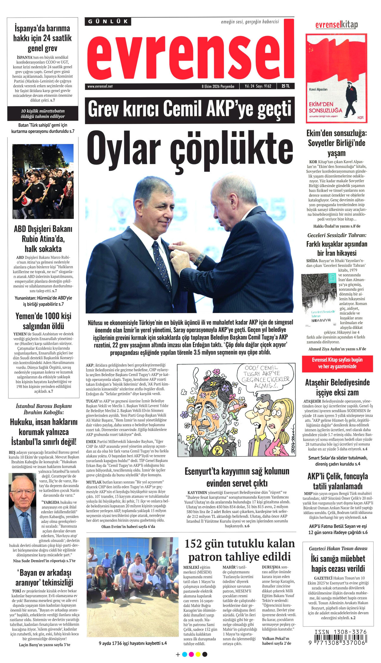 Evrensel Gazetesi gazetesi manşeti