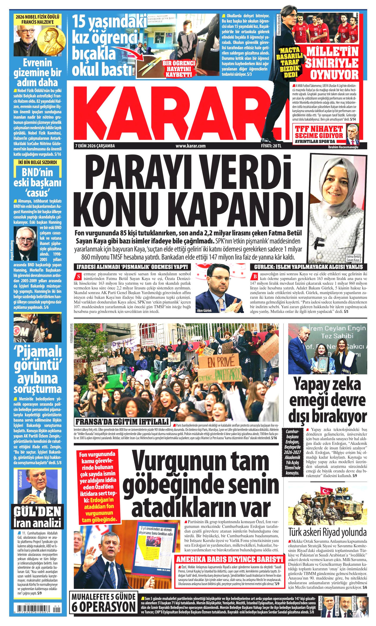 Karar Gazetesi gazetesi manşeti