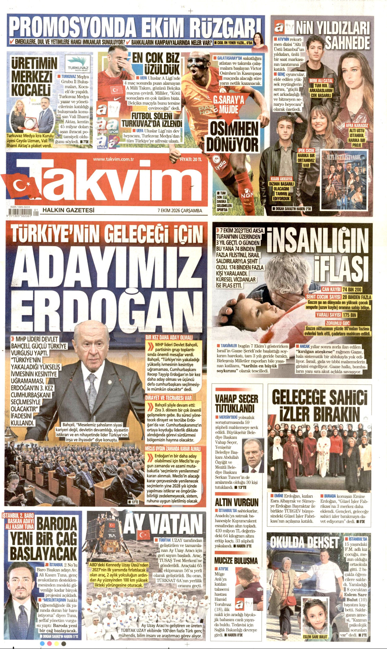Takvim Gazetesi gazetesi manşeti