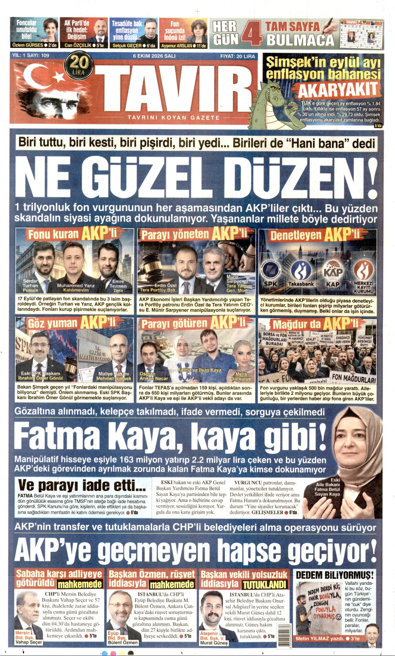 Tavır Gazetesi Gazetesi gazetesi manşeti